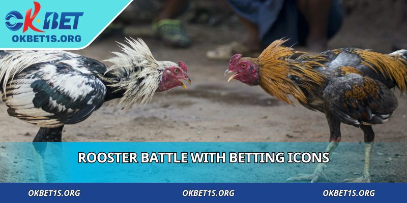 Rooster battle with betting icons