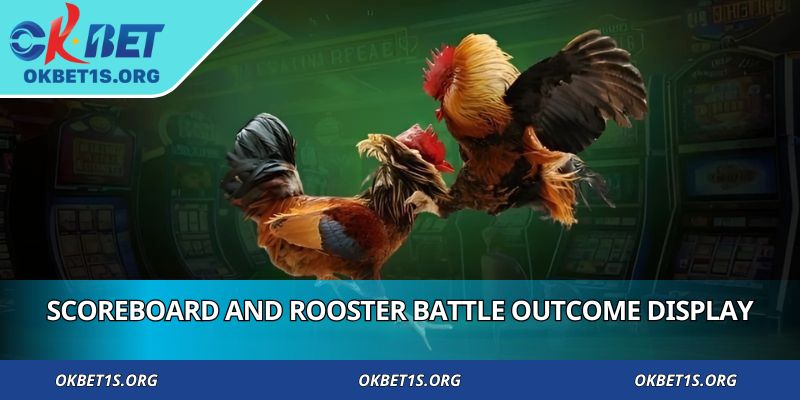 Scoreboard and rooster battle outcome display Real Money Cockfighting Games