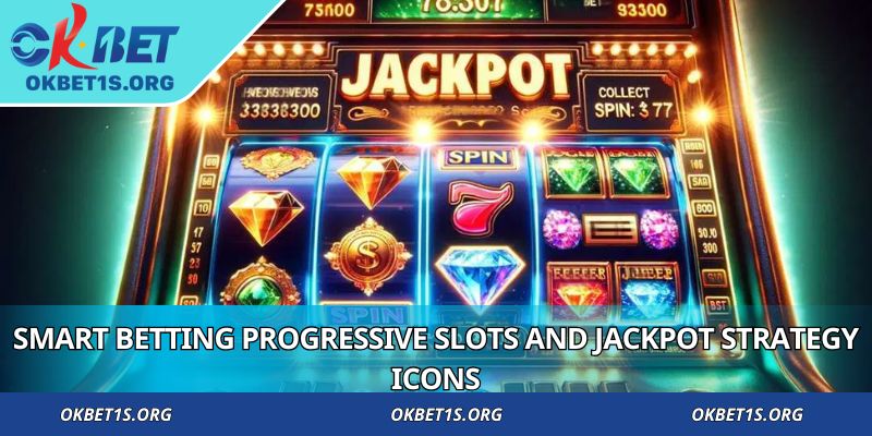 Smart betting Progressive slots and jackpot strategy icons
