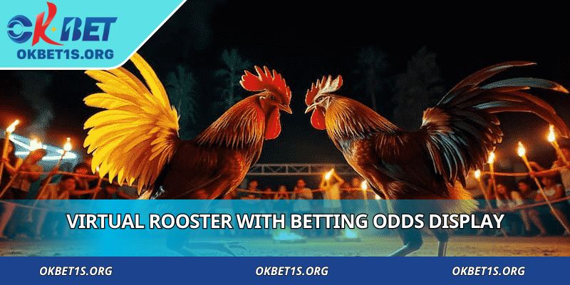 Virtual rooster with betting odds display